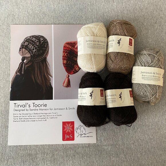 NWT Tirval's Toorie Shetland Heritage Hat Kit Lot of 5 Skeins 1 Pattern - Picture 1 of 8